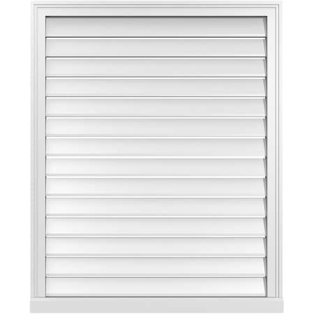Ekena Millwork Vertical Surface Mount PVC Gable Vent: Functional, w/ 2"W x 2"P Brickmould Sill Frame, 34"W x 42"H GVPVE34X4203SF